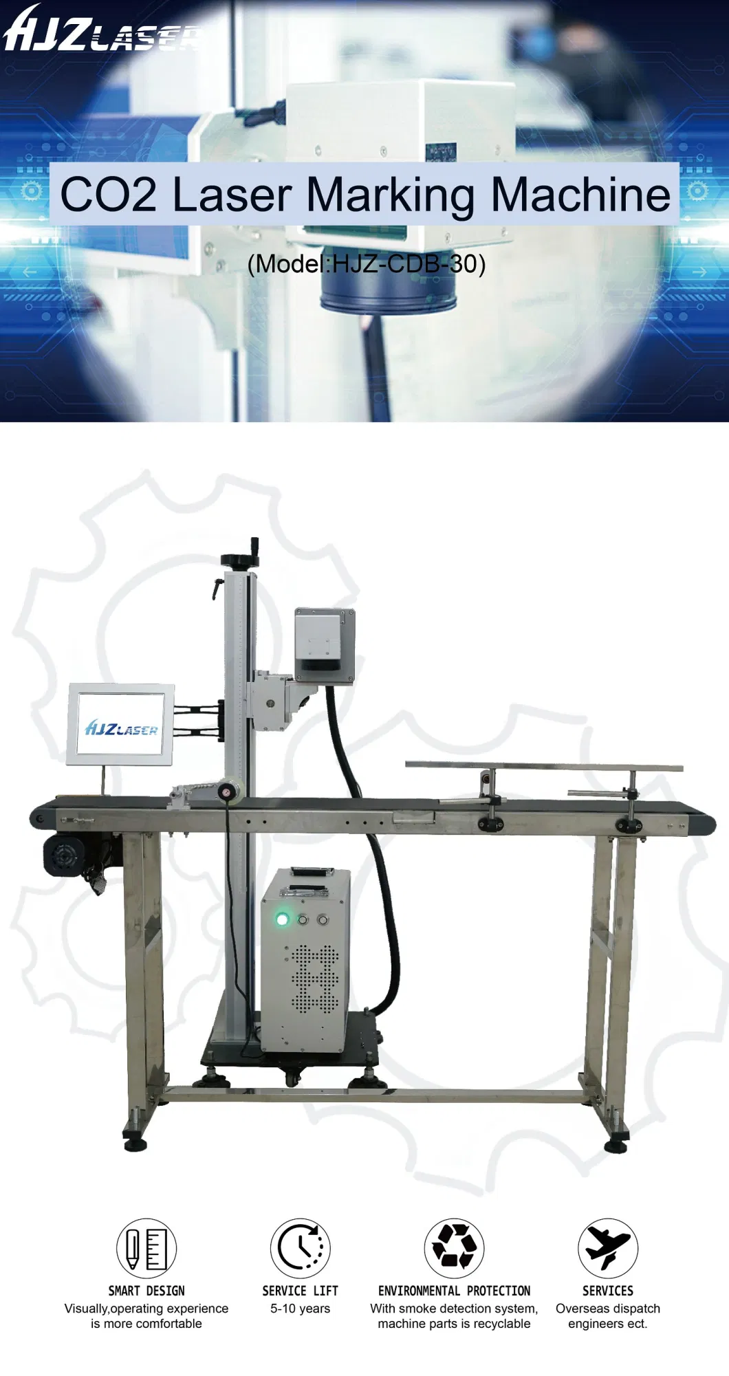 3D Dynamic Focus Flying CO2 Laser Marking Machine